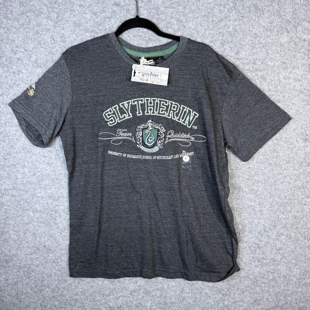 Harry Potter Slytherin Team Quidditch T Shirt Gray Men's Size L New with Tags